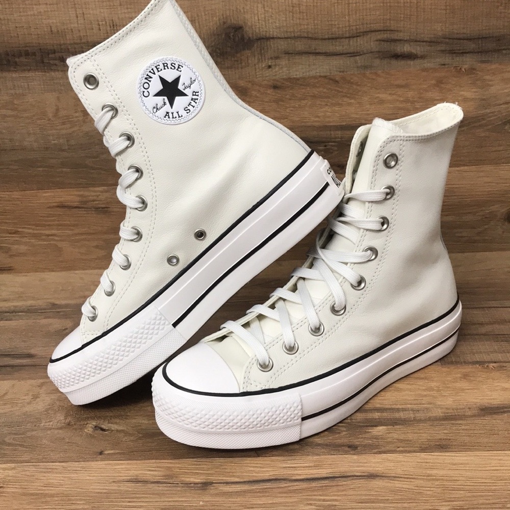 PLATFORM LEATHER CONVERSE EXTRA HIGH TOP BRAND NEW - Picture 13 of 15